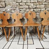 Set of 4 brutalist chairs 1970"