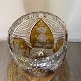 Vase en cristal ambre bohème  cristallerie Julia