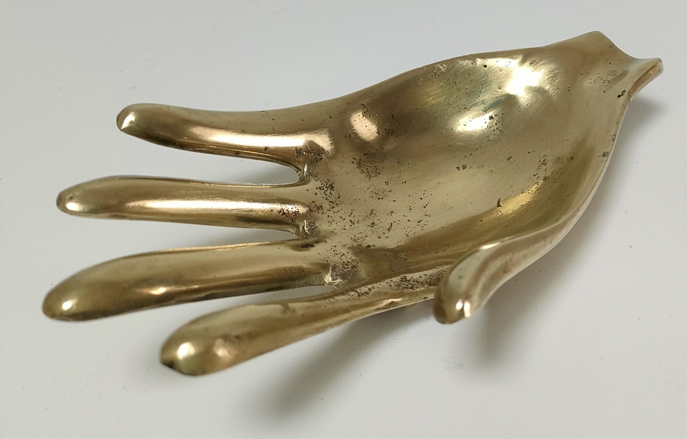 Hand bronze gilded ashtray design 70s