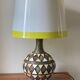 Vintage handcrafted lamp, pottery and silver-plated metal