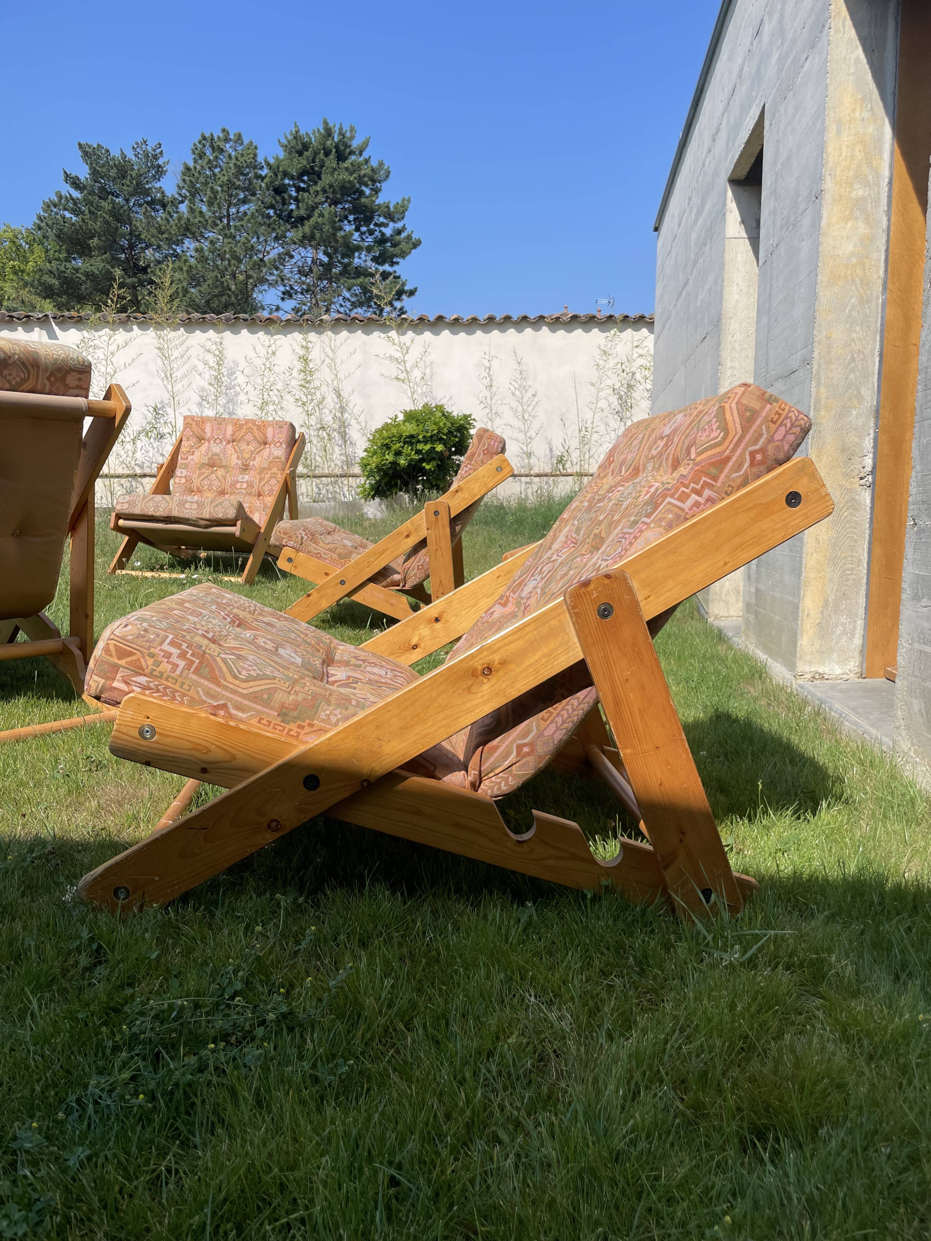 Lot 4 transats en pin Fatöli Kontiki Ikea 1970