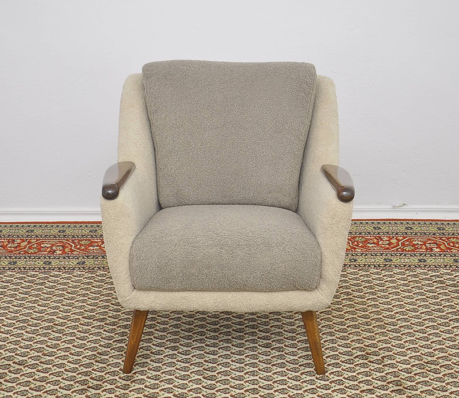 Mid-century boucle Cocktail Armchair, 1960s