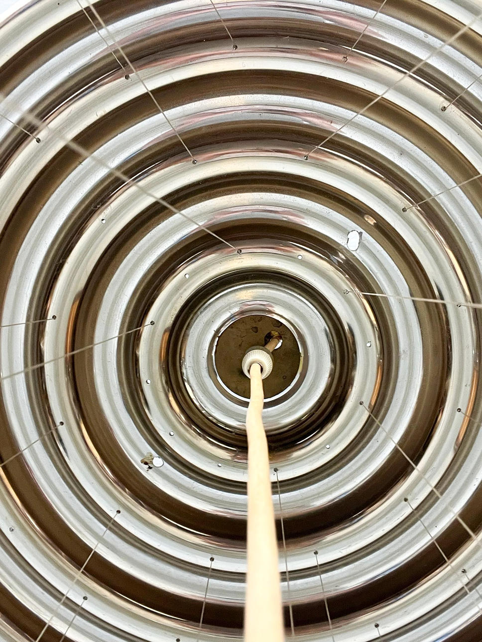 Mid-century spiral ceiling lamp by Verner Panton for Lüber AG, model SP1, Germany, 1970s, early example.