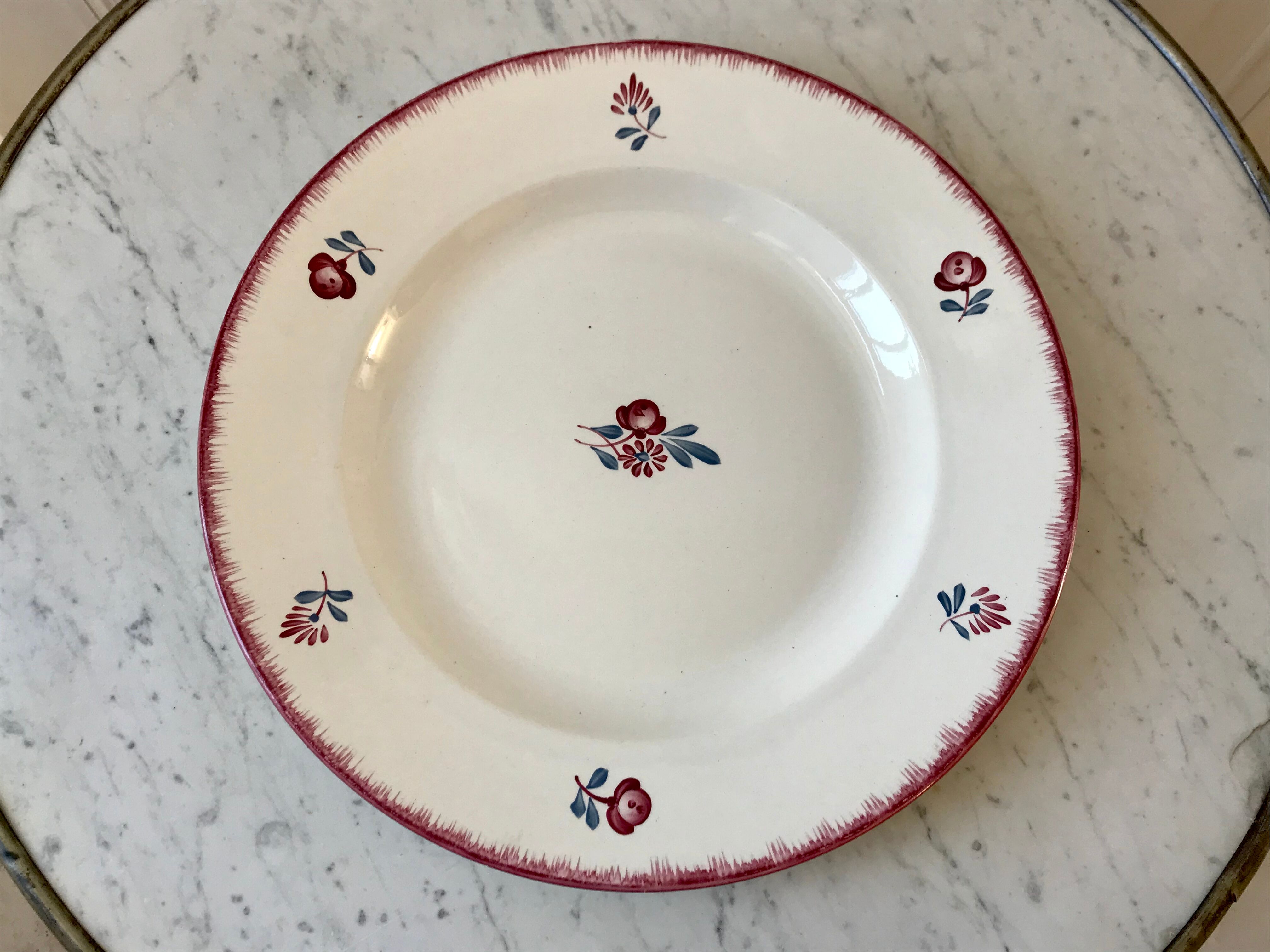 Round dish Digoin Sarreguemines model "Line" years 20-30