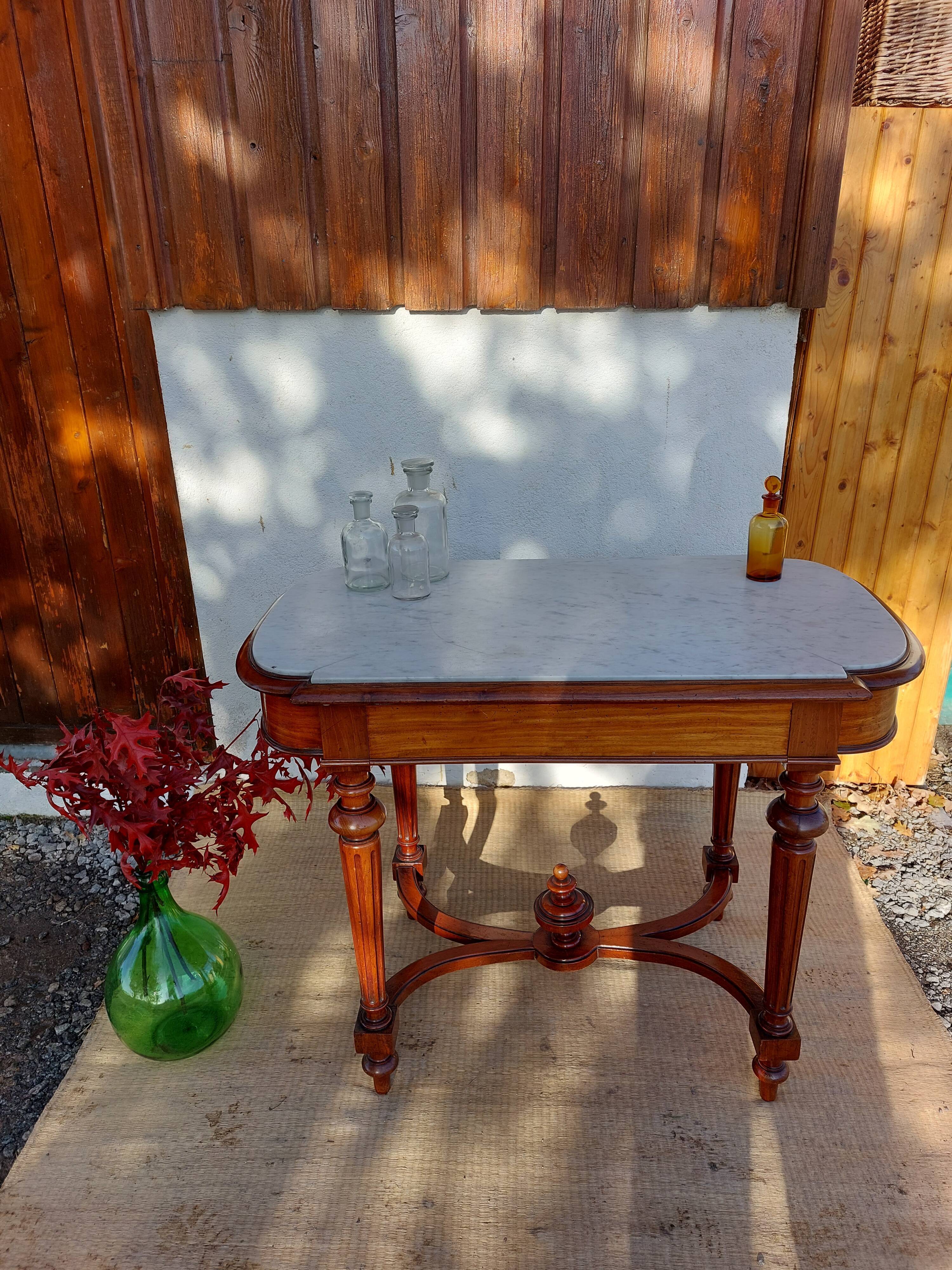 Console, white marble top