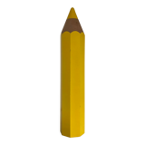 Lampe en forme de crayon jaune éditée par Vilac, France, 1980