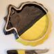 Vintage yellow and black cheese board by Luc Vallauris
