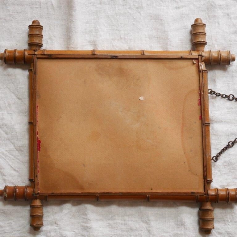 Bamboo-style wooden mirror
