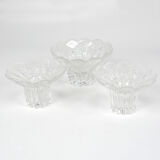 Set of 3 Lausitzer Glas candlesticks, Germany, 1980s