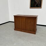 Two-sided paneled counter, bottle storage