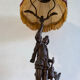 Antique statue lamp "The Hunt Louis XIII" signed LSF