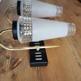 Paire d'appliques laiton et verre 1960