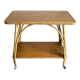 Side table provence 1960 in rattan and plyvood on wheels