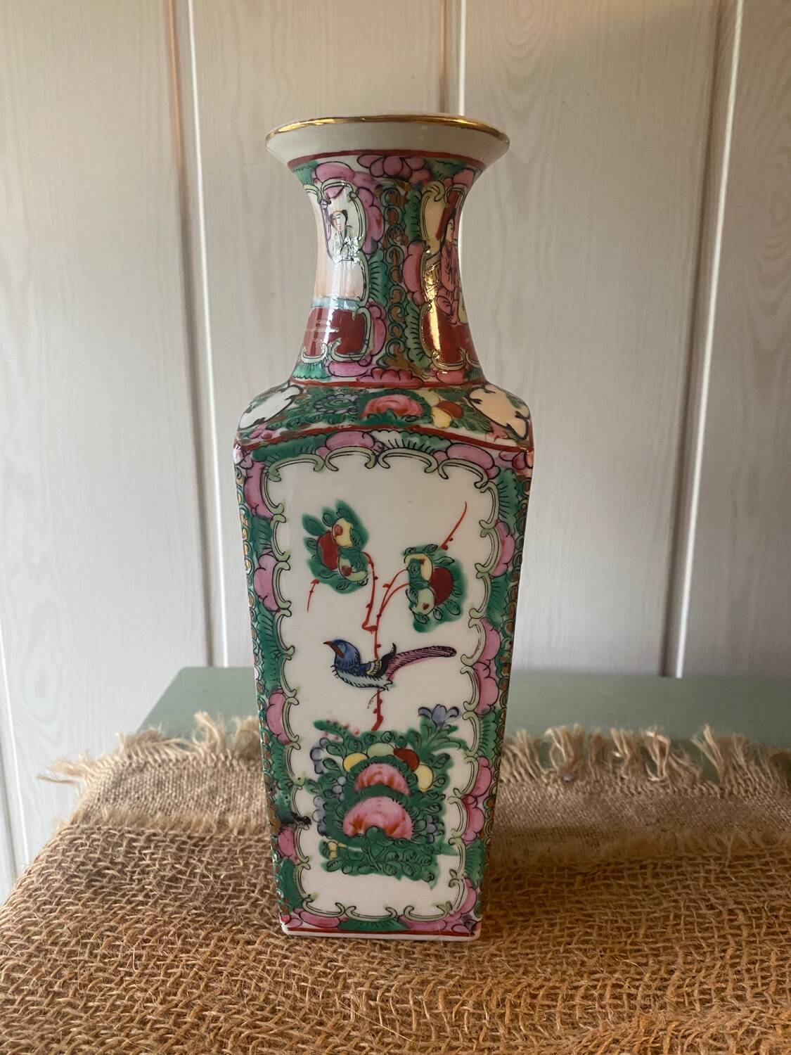 Vase porcelaine de canton chine signé