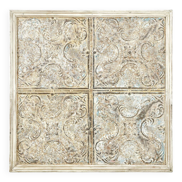Plaque murale en tôle décorative et cadre bois