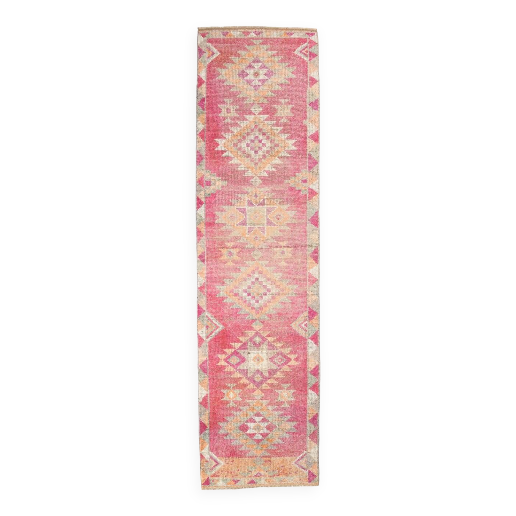 3x10 Rug For Kitchen Pink Turkish Runner Rug, 86x321Cm SK 18318
