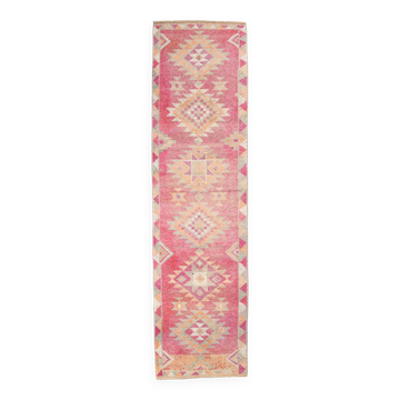 3x10 Rug For Kitchen Pink Turkish Runner Rug, 86x321Cm SK 18318