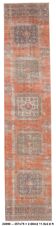 Turkish Terracotta Vintage Runner Rug, 75x357Cm