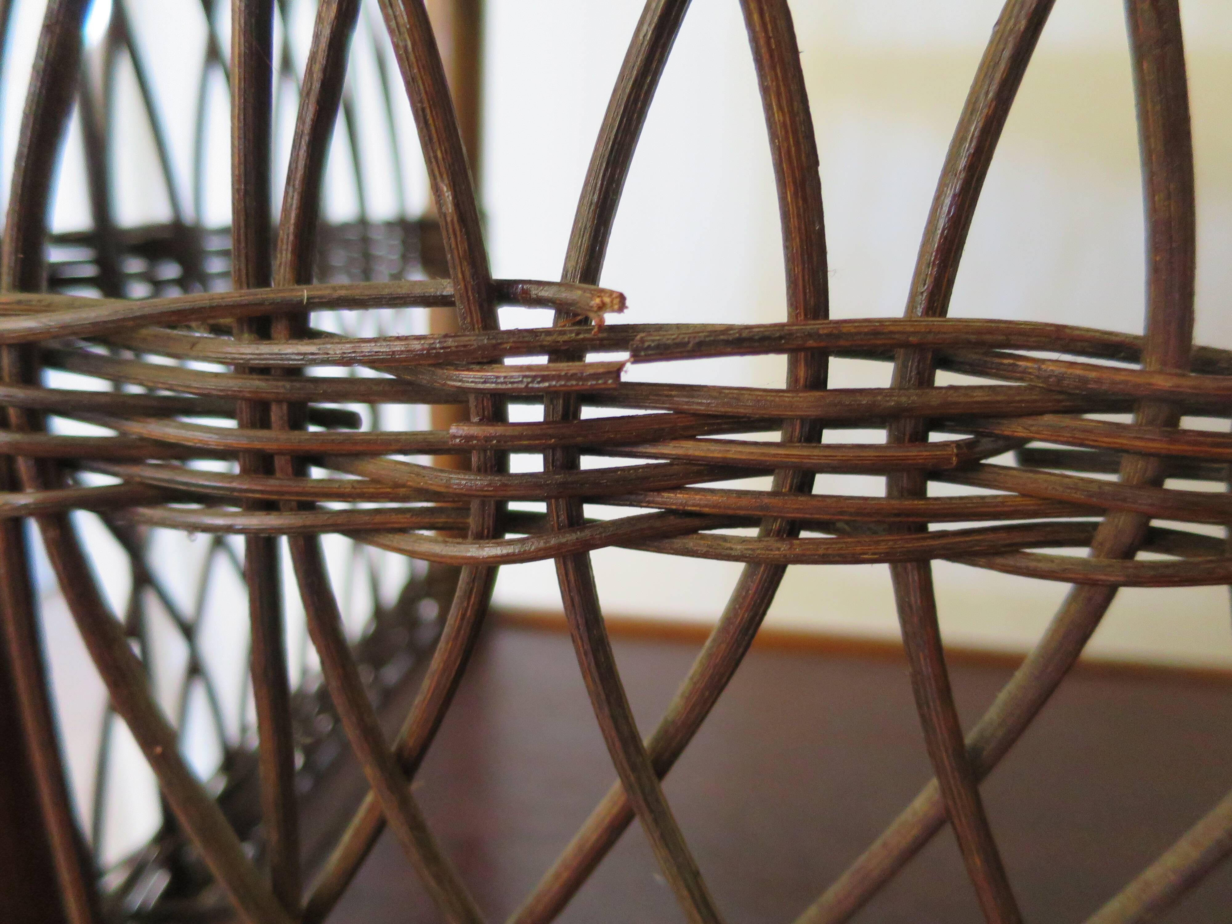 Bookcase - Bibus - 3 levels - woven rattan - bamboo - Vintage - 70s