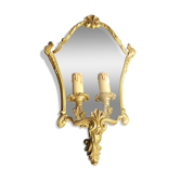 Vintage Louis XVI bronze corner wall sconce Lucien Gau Paris