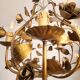 Chandelier hand-forged Hollywood Regency rose leaf decorations