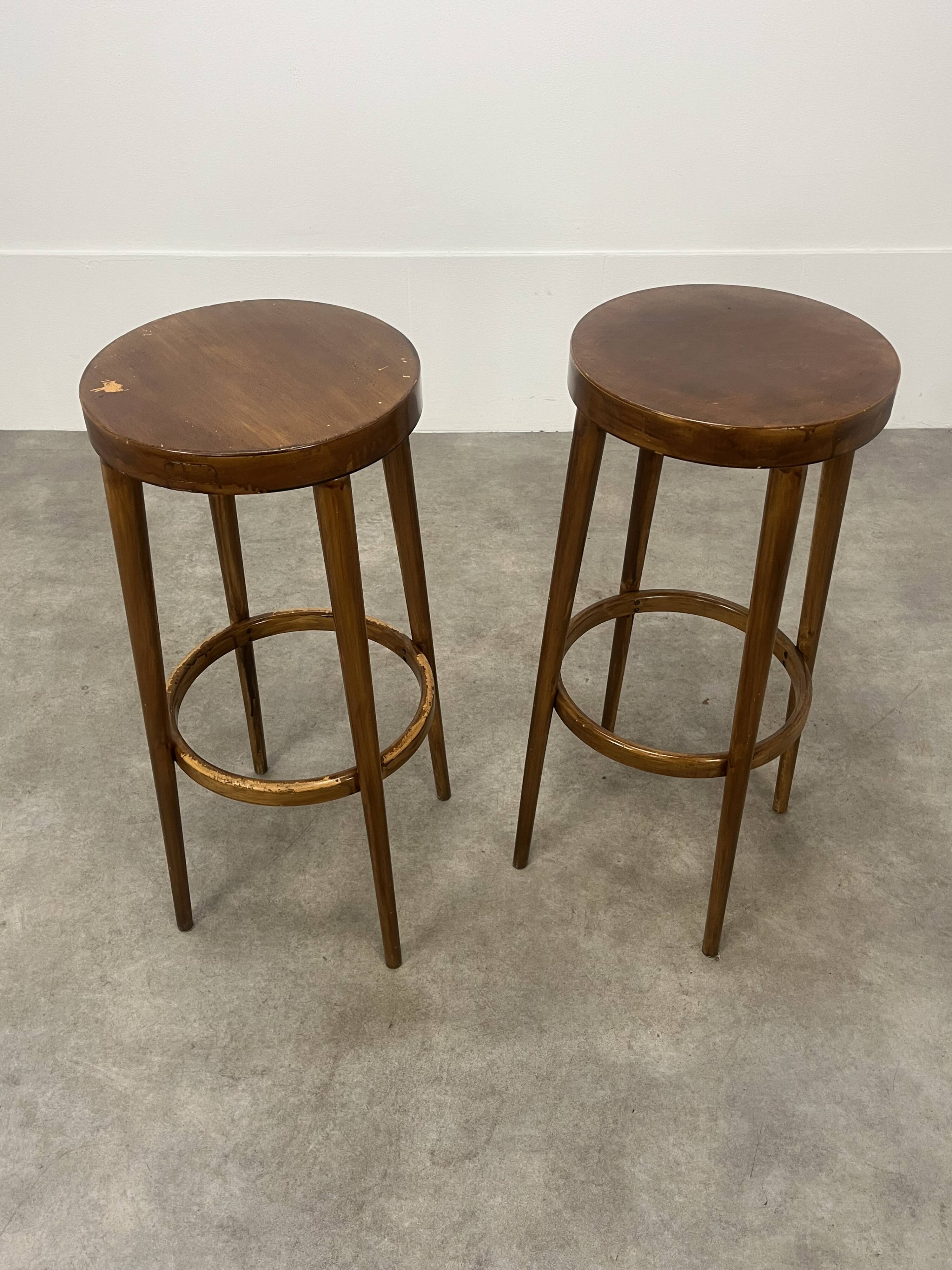 Paire de tabourets de bar Baumann