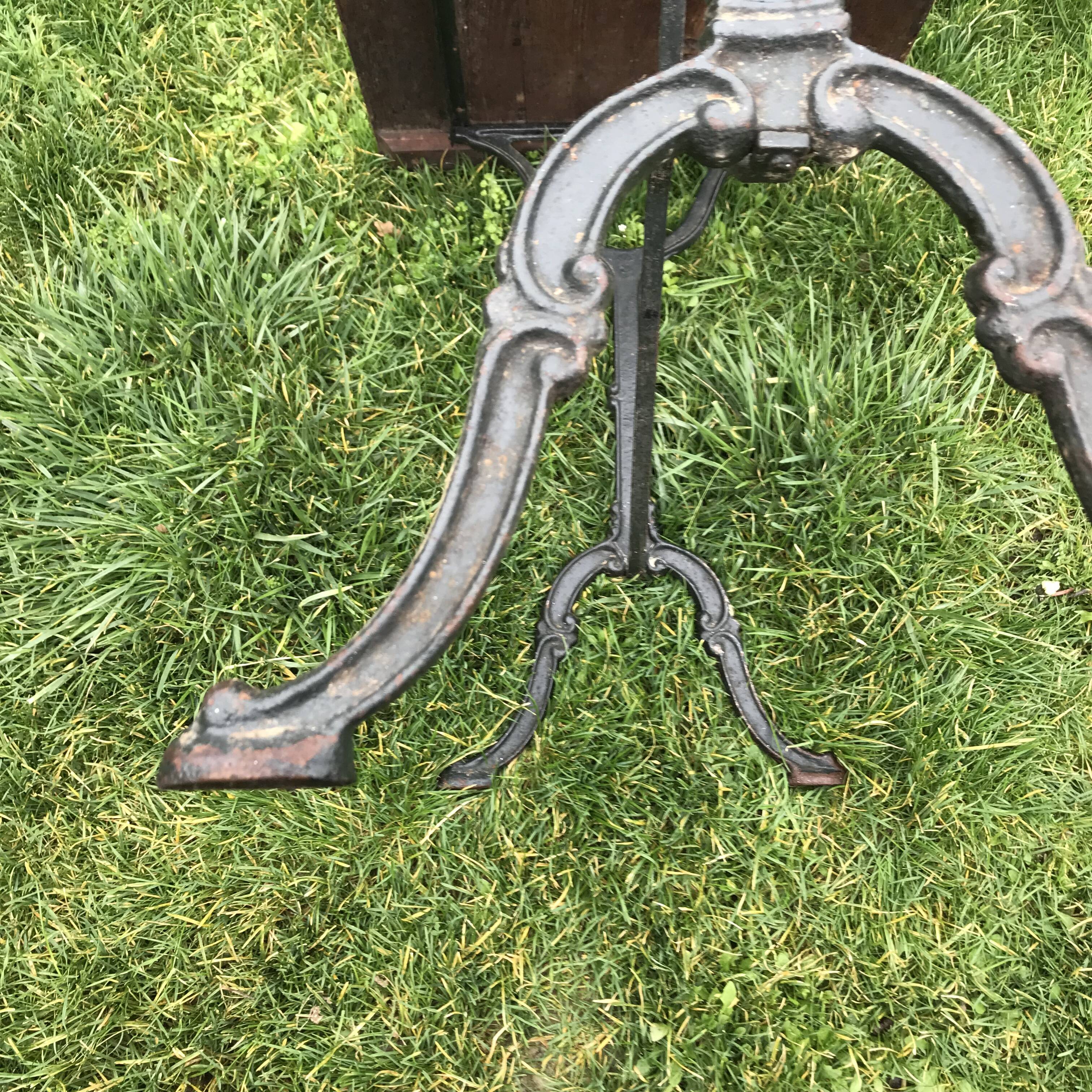 Vintage bistro table 4 people oak tray