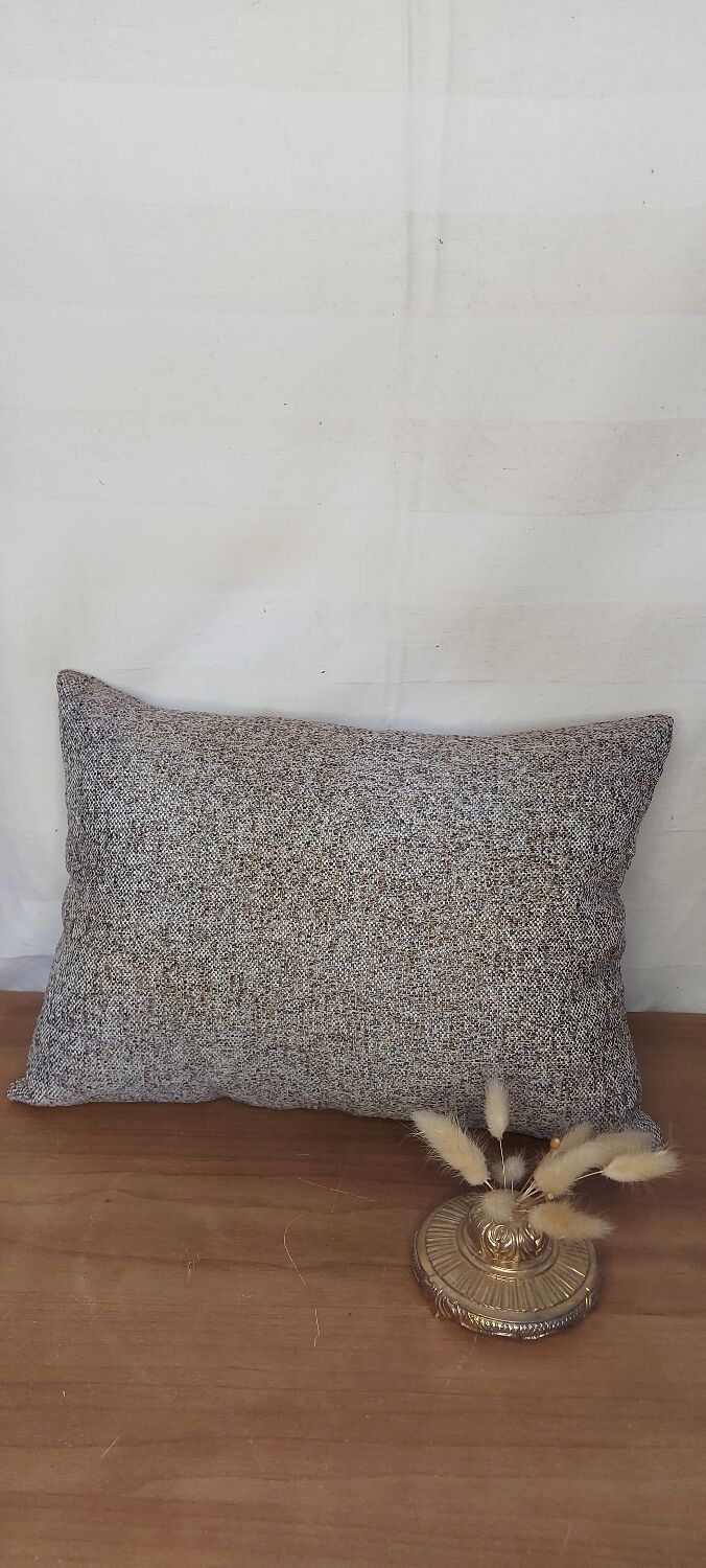 Coussin rectangulaire chiné taupe