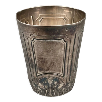 Timbale en argent Poinçon Minerve 1900 Riche décor Orfèvre AR 96 grammes