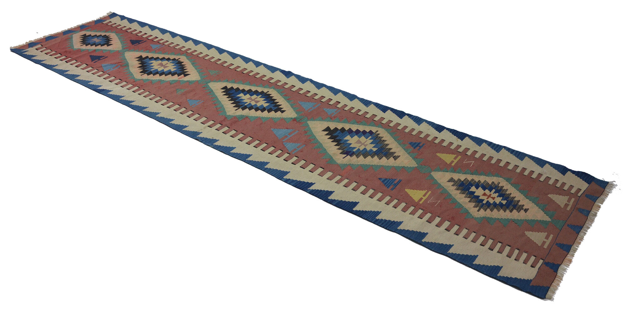 Anatolian handmade kilim rug 380 cm x 96 cm