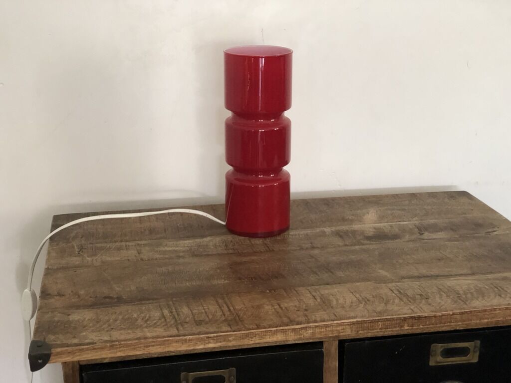 Red glass lamp