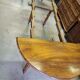Table 6 pieds en noyer blond de 356 cm de long ouverte avec 5 allonges n10