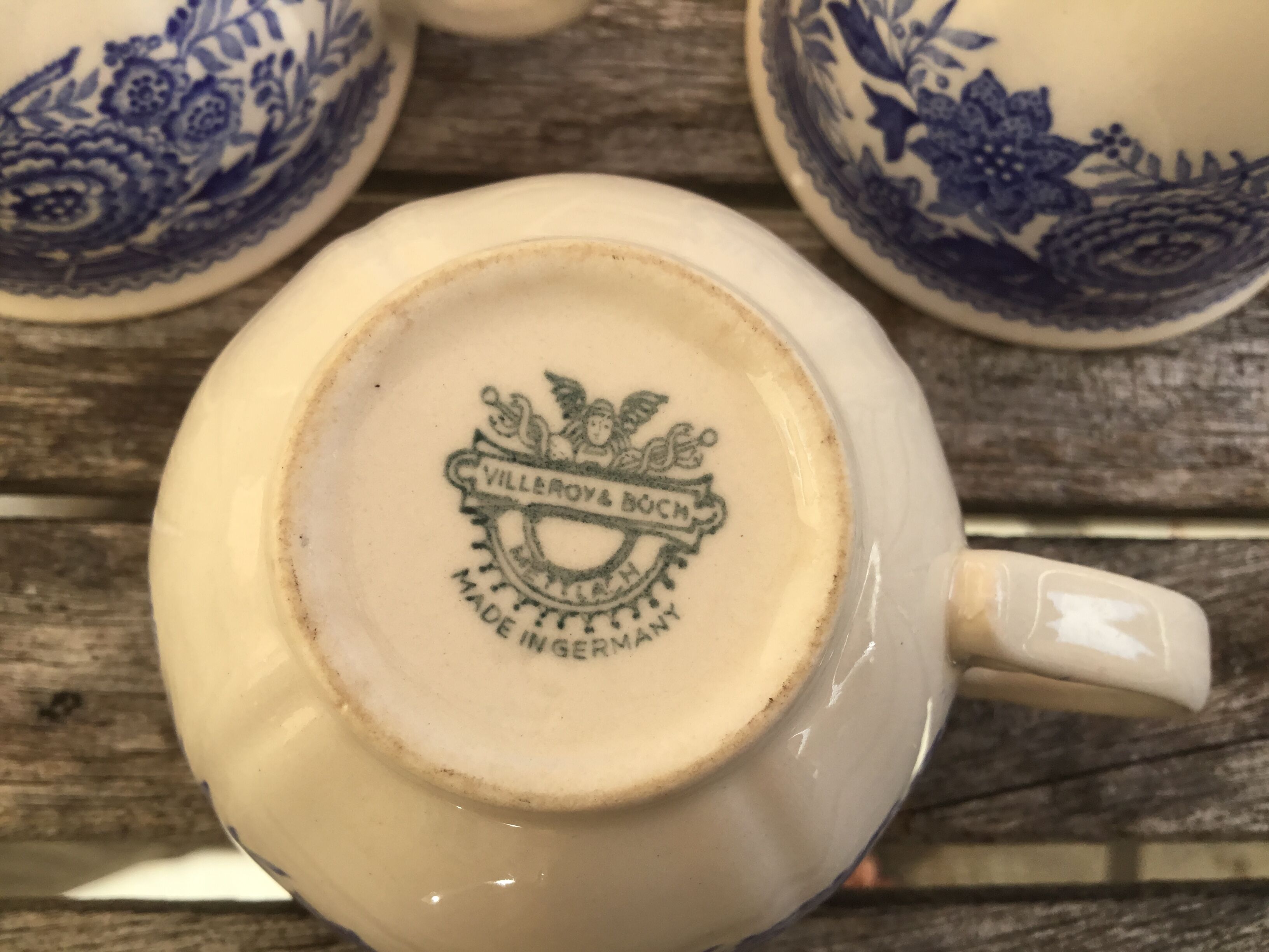 Old Villeroy and Boch "Burgenland" tea cups