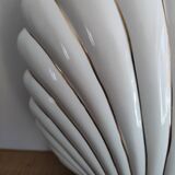 Ceramic and gold metal shell lamp base - vintage