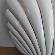 Ceramic and gold metal shell lamp base - vintage