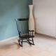 Rocking Chair Black Wood Vintage 1960 — Scandinavian Style