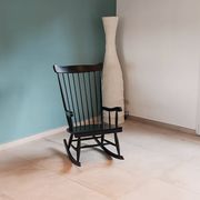 Rocking Chair Black Wood Vintage 1960 — Scandinavian Style