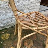 Lot de 10 chaises en rotin vintage