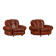 Fauteuils de club italiens vintage en simili cuir cognac, Italie années 1970, ensemble de 2