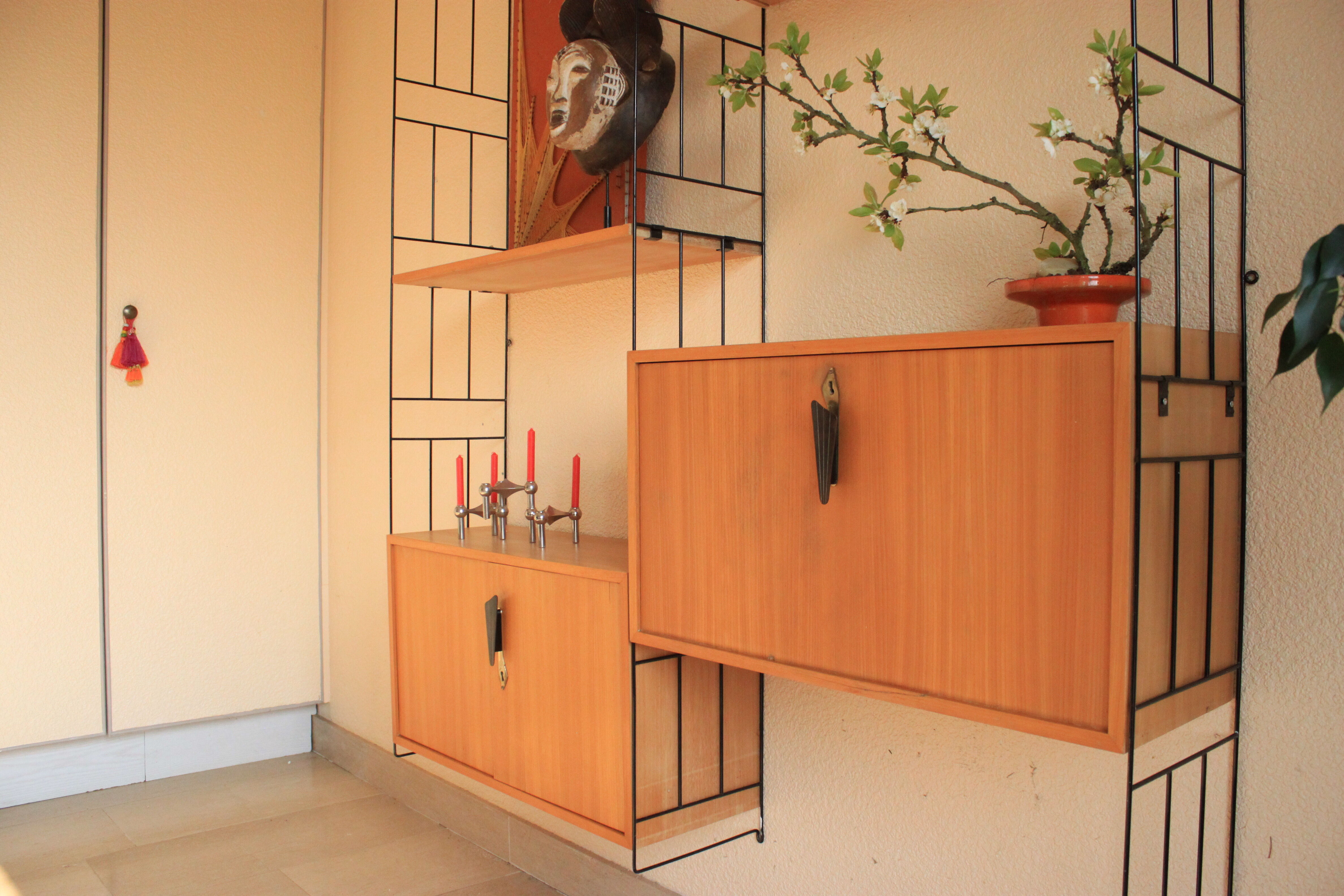 Wall floor, furniture with secretary box 50s