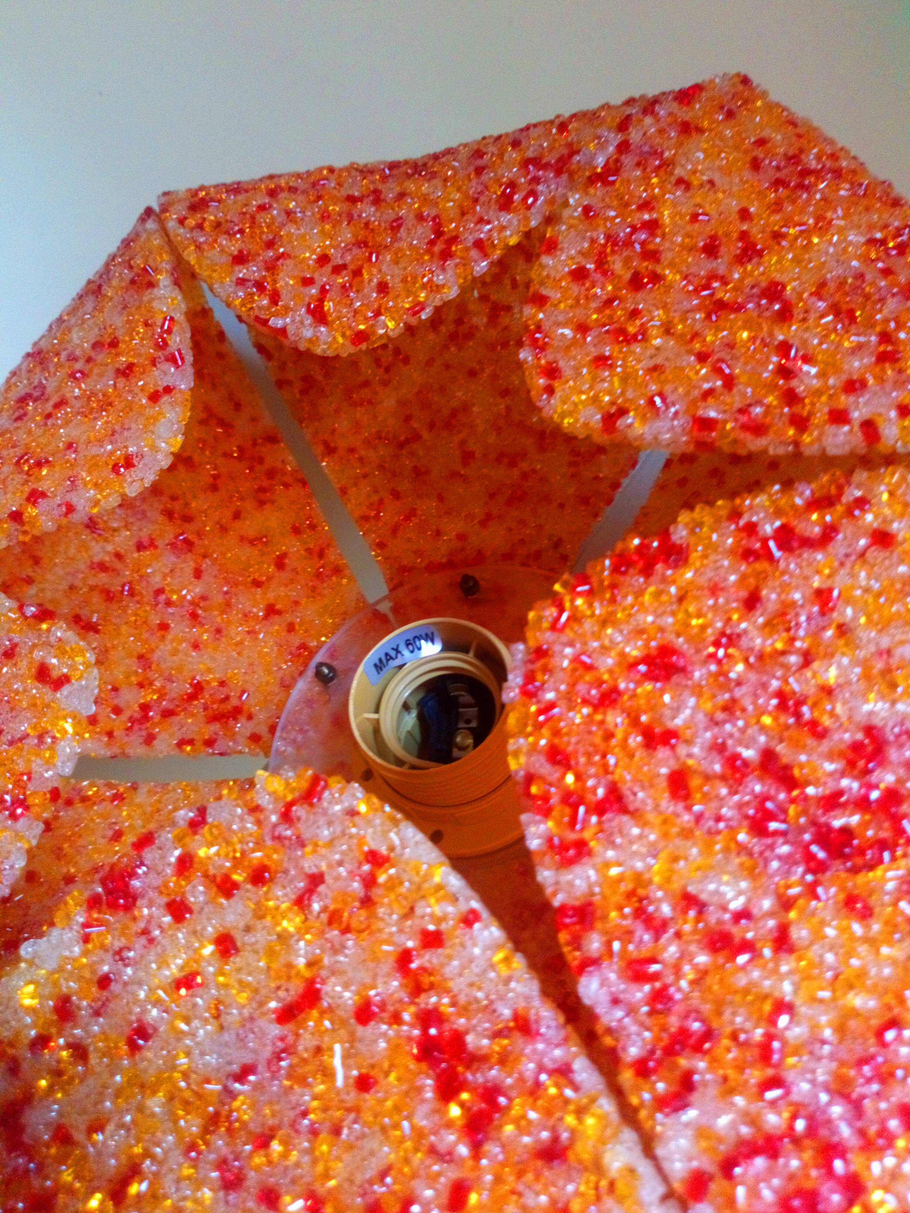 Vintage orange perspex hanging lamp