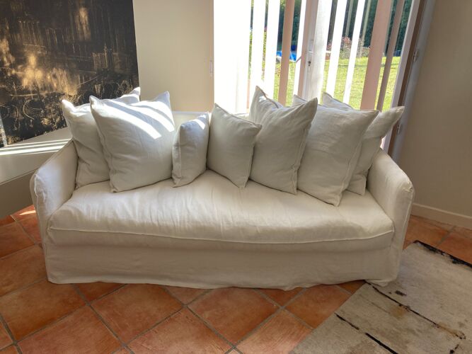 White Linen Sofa Home Spirit