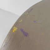 Steel garden table on cast iron base