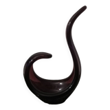 Empty pocket/Free-form swan sculpture in Violet Murano Glass.