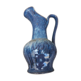 Enamelled stoneware pitcher signed