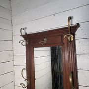 Antique coat rack in solid oak