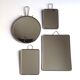 Set of four rectangular and round barber mirrors, 1950s.