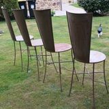 Set de 4 chaises métalliques, XXème