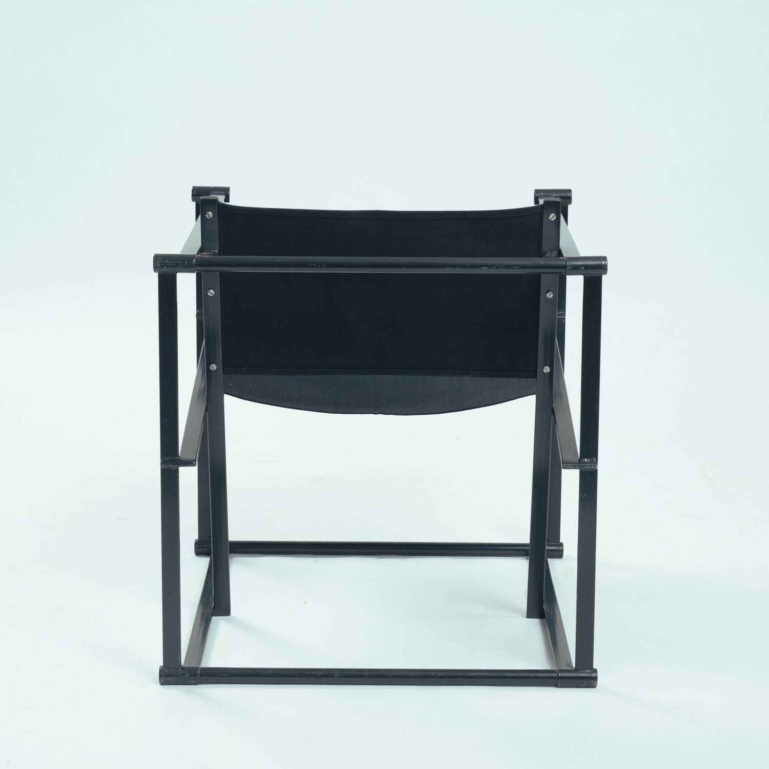 Radboud van Beekum black postmodern cube chair fm62, The Netherlands, 1981