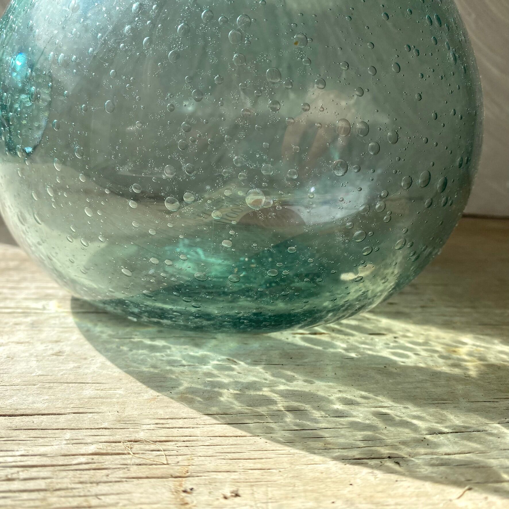 Pichet en verre  soufflé bullé  H24 cm